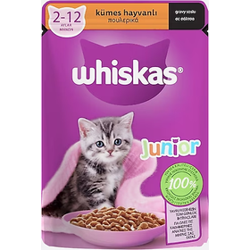 Whiskas 24x85 gr Kümes Hayvanlı Pouch Poşet Yavru Kedi Maması