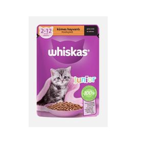 Whiskas 24x85 gr Kümes Hayvanlı Yavru Kedi Yaş Mama Pouch