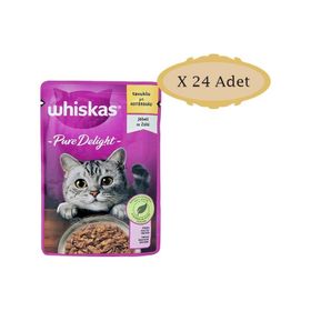 Whiskas 24x85 gr Pouch Pure Delight Tavuklu Yetişkin Konserve Kedi Maması
