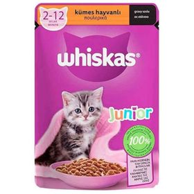 Whiskas 28x85 gr Pouch Sos İçinde Tavuklu Yavru Kedi Konservesi