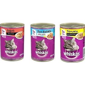 Whiskas 3x400 gr Tavuklu Ton Balıklı Sığır Etli Yaş Kedi Maması