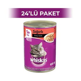 Whiskas 400 gr x 24 Adet Gravy Soslu Biftekli Yetişkin Kedi Konservesi