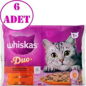Whiskas 4'lü 6 AD Duo Klasik Karma Lezzetler Kedi Yaş Maması