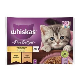 Whiskas 4x85 gr Pouch Pure Delight Jöle İçinde Tavuklu ve Hindili Yavru Kedi Konservesi