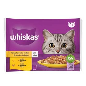 Whiskas 4x85 gr Tavuklu ve Hindili Yetişkin Kedi Yaş Maması