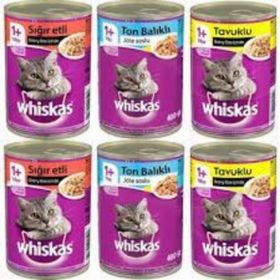 Whiskas 6x400 gr 2 Biftek+2 Tavuk+2 Ton Balık Kedi Maması