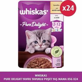 Whiskas 85 gr 24'lü Yavru Tavuklu Poşet Yaş Mama