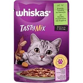 Whiskas 85 gr Pouch Sos Içinde Kuzulu Tavuklu ve Havuçlu Yetişkin Kedi Konservesi