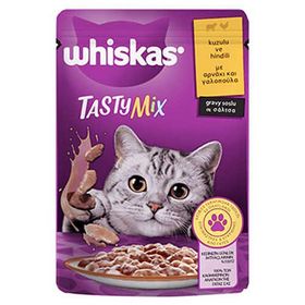 Whiskas 85 gr Pouch Sos İçinde Kuzulu ve Hindili Yetişkin Kedi Konservesi