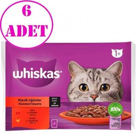 Whiskas 85 gr Pouch Sos İçinde Sığır Etli ve Tavuklu Yetiskin Kedi Konservesi