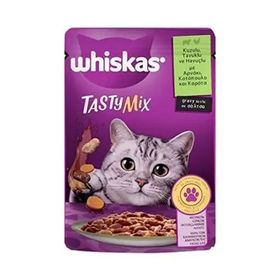 Whiskas 85 gr Pouch TastyMix Sos İçinde Kuzulu Tavuklu ve Havuçlu Yetişkin Kedi Konservesi