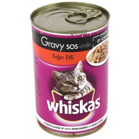 Whiskas Gravy Soslu Sığır Etli 400 gr Yetişkin Kedi Konservesi
