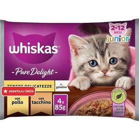 Whiskas Junior Pouch Pure Delight Kümes Hayvanlı 4x85 gr Yavru Kedi Yaş Maması