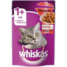 Whiskas Pouch Güveç Sığır Etli 85 gr Yetişkin Kedi Konservesi