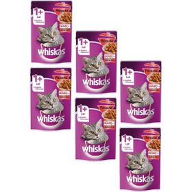 Whiskas Pouch in Jelly Güveç Sığır Etli 6x85 gr Kedi Maması