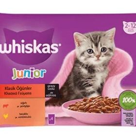 Whiskas Pouch Sos İçinde Sığırlı ve Tavuklu Yetişkin 4x85 gr Kedi Konservesi