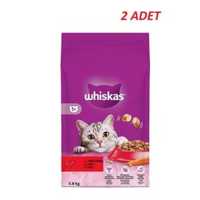 Whiskas Sığır Etli 2x3.8 kg Yetişkin Kuru Kedi Maması