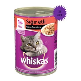 Whiskas Sığır Etli Konserve 24x400 gr Kedi Maması
