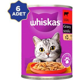 Whiskas Sığır Etli Konserve Yetişkin 6 x 400 gr Kedi Yaş Maması