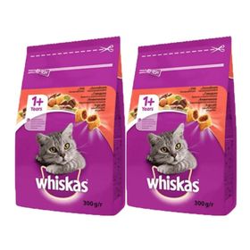 Whiskas Sığır Etli Yetişkin Kuru Kedi Maması 300 Gr x 2