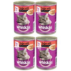 Whiskas Taze Sığır Etli 4x400 gr Konserve Kedi Maması