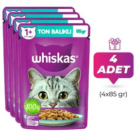 Whiskas Ton Balıklı Yetişkin Pouch 4x85 gr Kedi Konservesi