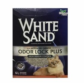 White Sand 6 lt Odor Lock Plus Aktif Karbonlu Bentonit Kedi Kumu