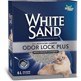 White Sand 6 lt Odor Lock Plus Aktif Karbonlu Bentonit Kedi Kumu