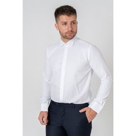 White Stone 21785 Beyaz Venedik Pamuklu Slim Fit Ata Yaka Gömlek