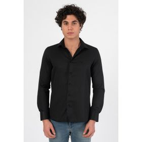 White Stone Bogota Regular Fit Armürlü Siyah Erkek Gömlek