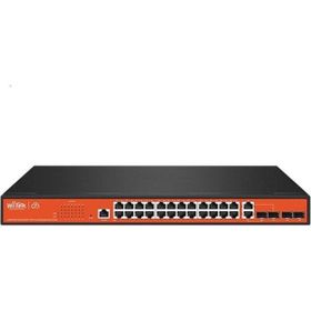 Wi Tek WI-PCMS328GF 24 Port Gigabit Full Poe 4 Port SFP 370 W Yönetilebilir PoE Switch