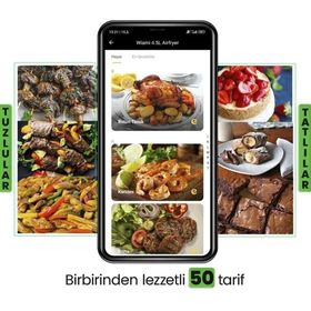 Wiami Airfryer 4.5 lt Siyah Yağsız Hava Fritözü