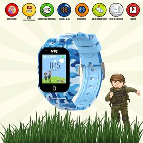 Wiky Watch 4S Kamuflaj Mavi Çocuk Akıllı Saat