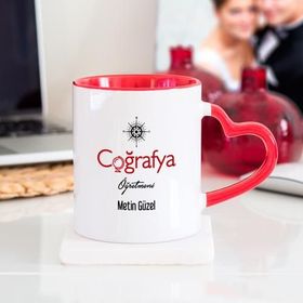 Wildlebend Coğrafya Öğretmeni Kalpli Kupa Bardak