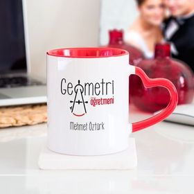 Wildlebend Geometri Öğretmeni Kalpli Kupa Bardak