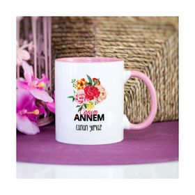 Wildlebend Pembe Renkli Klasik Anne Sözlü Kupa Bardak