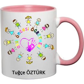 Wildlebend Pembe Renkli Okul Öncesi Öğretmeni Kupa Bardak