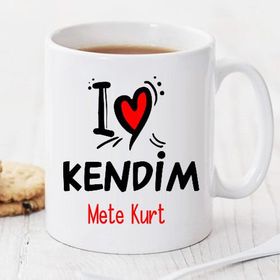 Wildlebend Pi70 I Love Kendim Kişiye Özel Kupa
