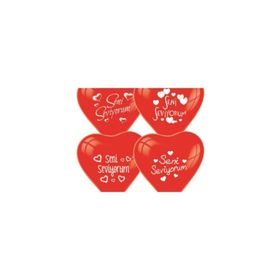 Wildlebend Seni Seviyorum Yazılı 100'lü Kalp Balon
