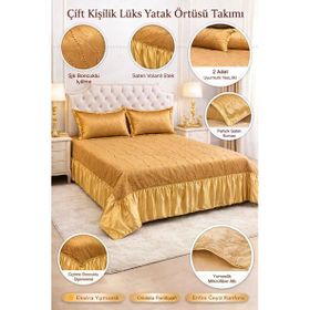 Wilitton 270x280 Bihter Hardal Lüx Abiye Battal Çift Kişilik Yatak Örtüsü