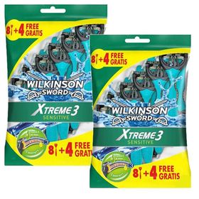 Wilkinson 2 Paket Sword Xtreme 3 Sensitive 8+4 Üç Bıçaklı Kullan At Tıraş Bıçağı