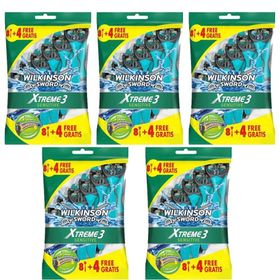 Wilkinson 5 Paket Sword Xtreme 3 Sensitive 8+4 Üç Bıçaklı Kullan At Tıraş Bıçağı
