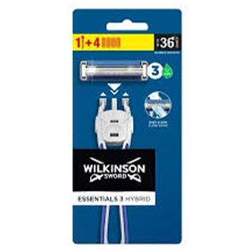 Wilkinson Essentials 3 Hybrid Erkek Tıraş Makinesi Sapı ve 4 Yedek Tıraş Bıçağı