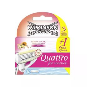 Wilkinson Sword Quattro Kadın Tıraş Bıçağı 3+1 Yedek Kartuşu