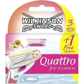 Wilkinson Sword Quattro Kadın Tıraş Bıçağı 3+1 Yedek Kartuşu