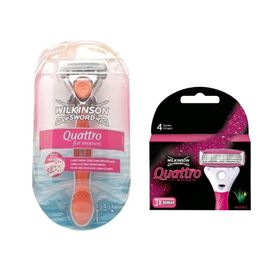 Wilkinson Sword Quattro Kadın Tıraş Bıçağı ve 1 Adet Yedek Başlık