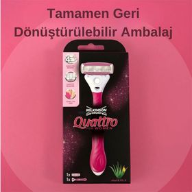 Wilkinson Sword Quattro Sistem Vakumlu Tutma Aparatı İle Birlikte Kadın Tıraş Bıçağı