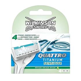 Wilkinson Sword Quattro Titanium Sensitive Erkek Tıraş Bıçağı 4 Yedek Başlık