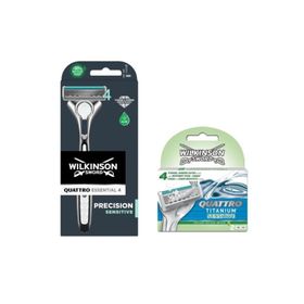 Wilkinson Sword Quattro Titanium Sensitive Erkek Tıraş Bıçağı ve 2 Yedek Başlık Set