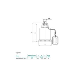 Wilo Drain Inox 10.7 Paslanmaz Gövdeli Drenaj 6 Mss 9 m3/H 220 Volt Dalgıç Pompa